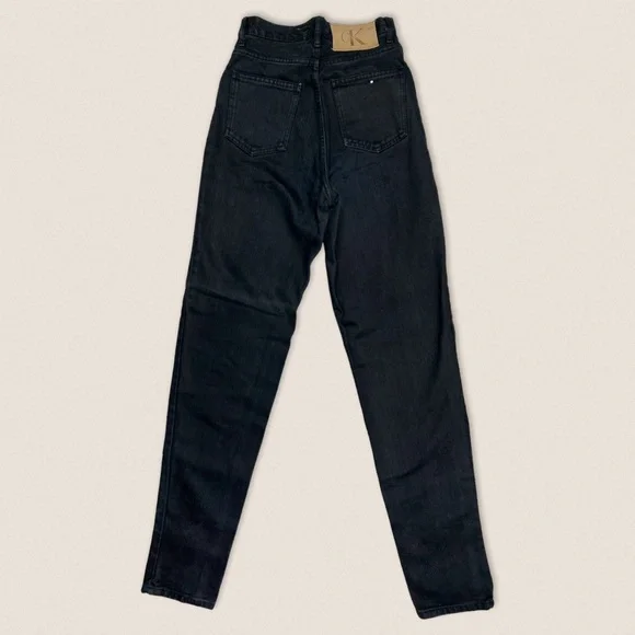 Vintage Calvin Klein Black Mom jeans 23” 24”High waisted rise slim fit tapered - Picture 2 of 12